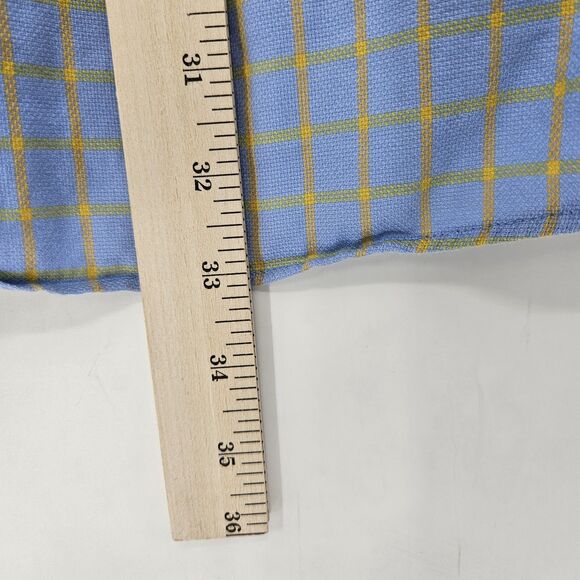 Gitman Bros Shirt‎ Mens XL Button Down Cotton USA Short Sleeve Yellow Blue - Picture 6 of 11